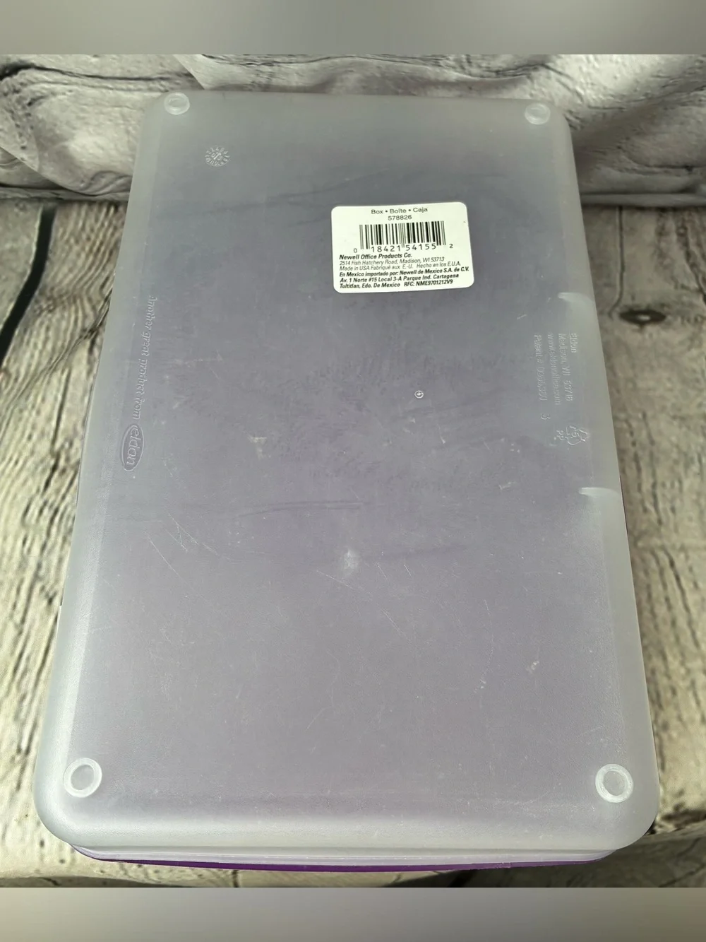 Vtg 90s Nostalgia Kidcore Spacemaker Pencil Box Case Purple Clear 11x7 AS IS